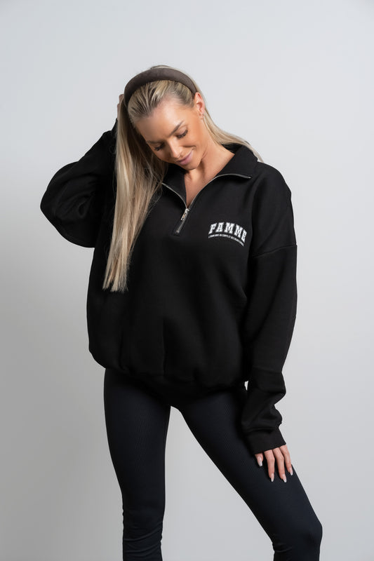 Black Équilibre Sweat Half Zip - for dame - Famme - Sweatshirt