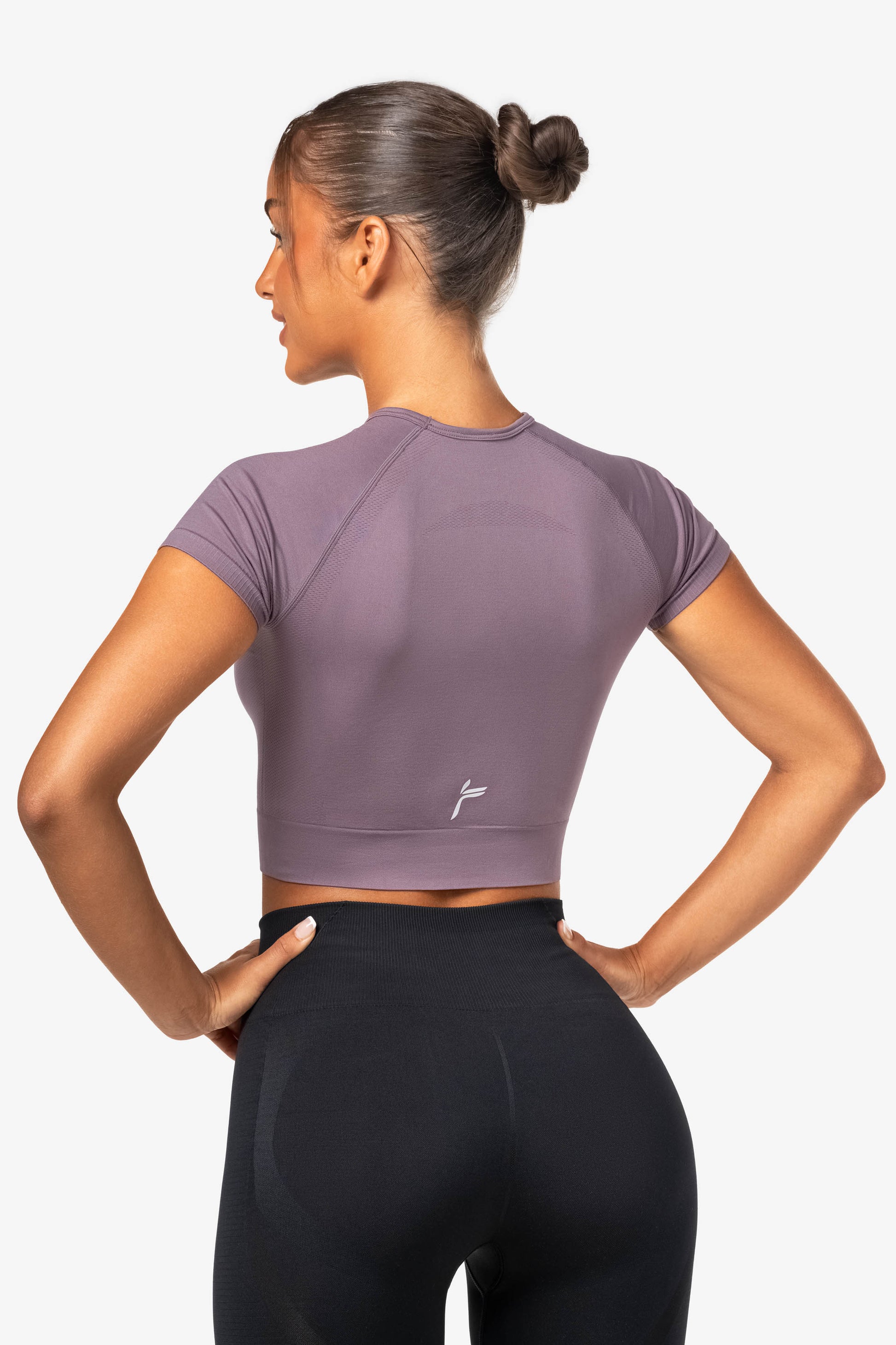 Purple Seamless Cropped T-Shirt - for dame - Famme - T-Shirt